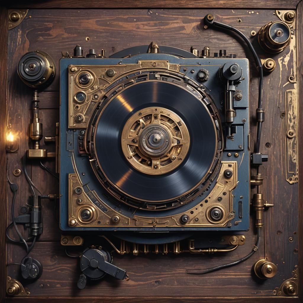 Coal-Powered CD Player with Brass Mechanisms
