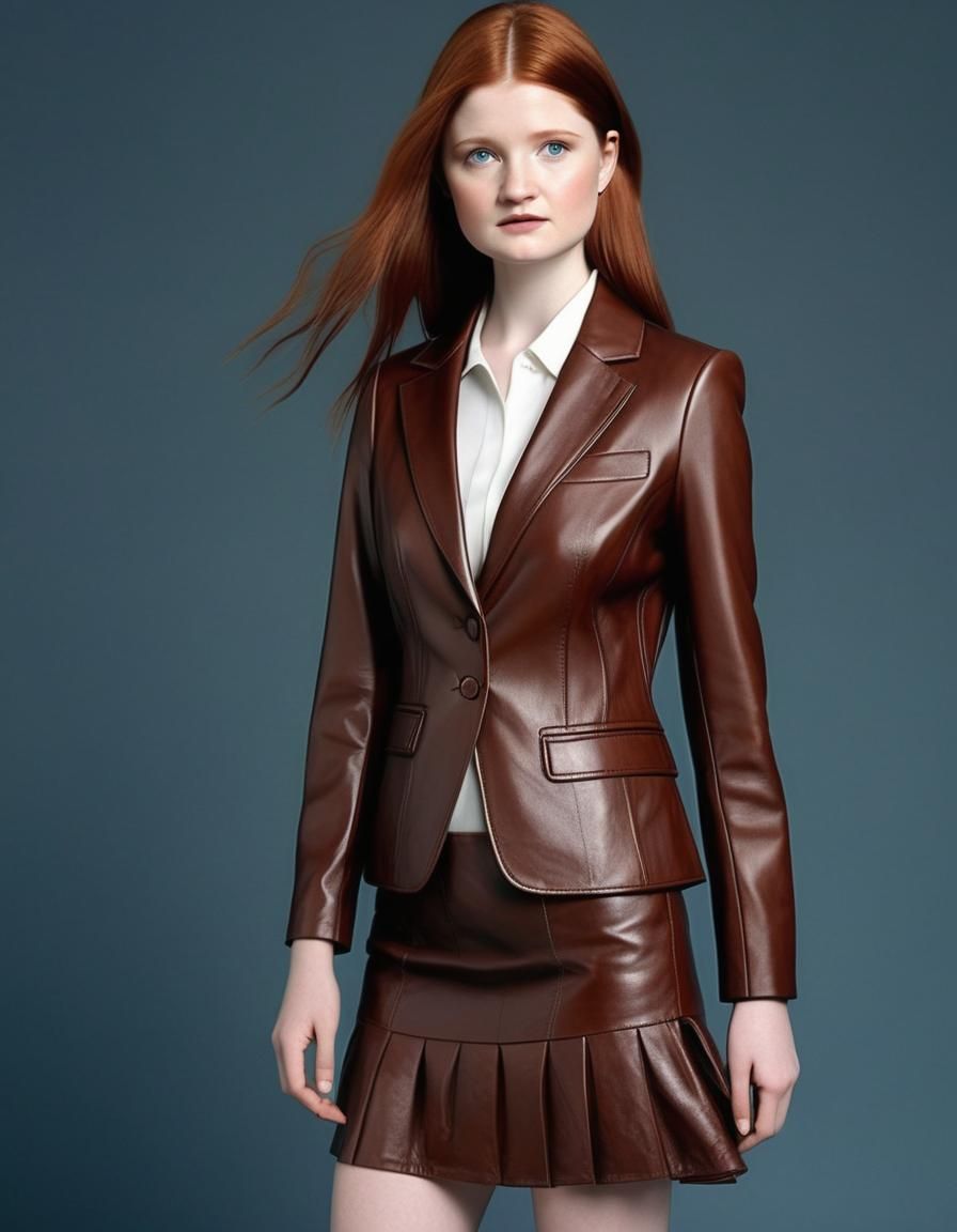 Bonnie Wright as a Businesswoman in Leather Suit