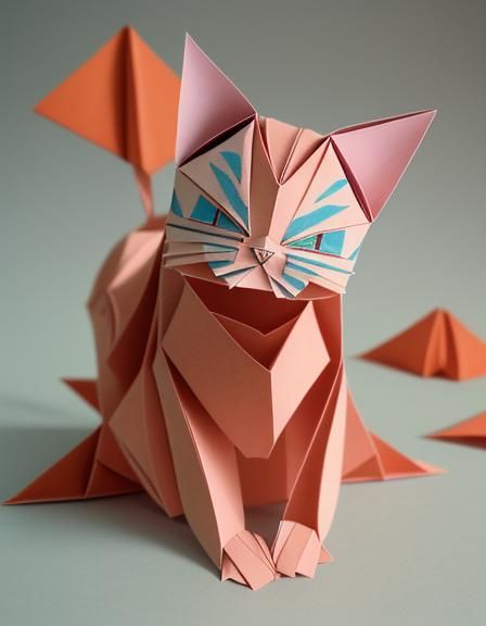 Origami Poptart Cat Papercraft in 8K
