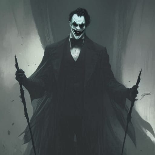 Horror Joker in Gustave Doré Engraving Style