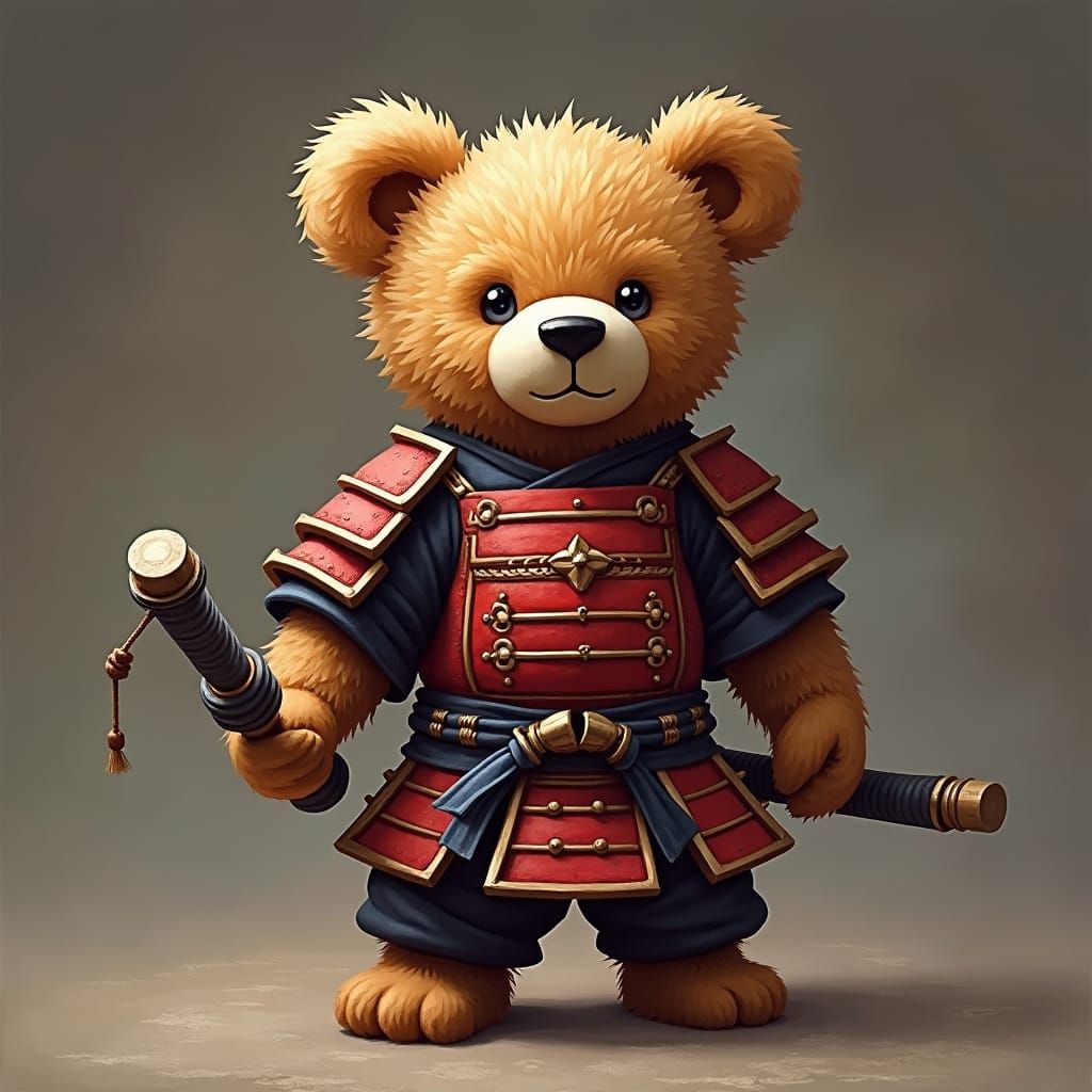 Teddy Bear Samurai Warrior