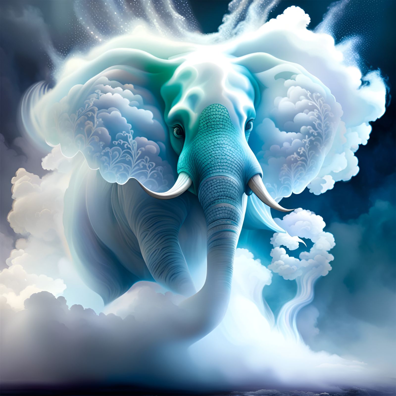 Ethereal Cloud Elephant Concept Art