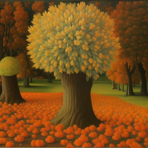 Melancholic Autumn Cats in Surrealist Style