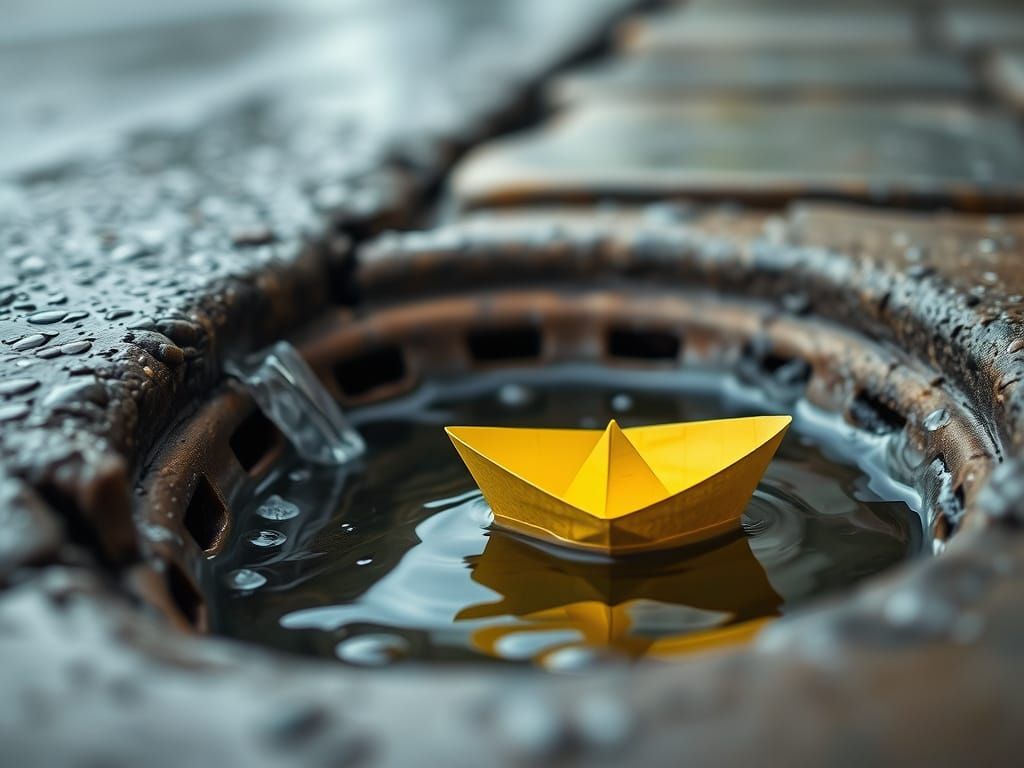 Water's Gentle Refuge in a Stormy Drain