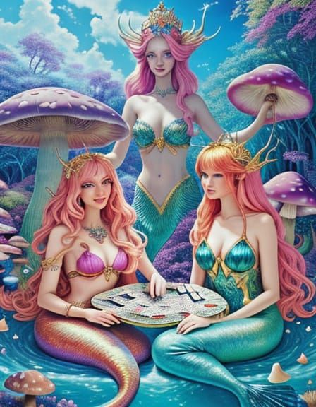 Surreal Forest with Sparkling Pool, Fantasy Art