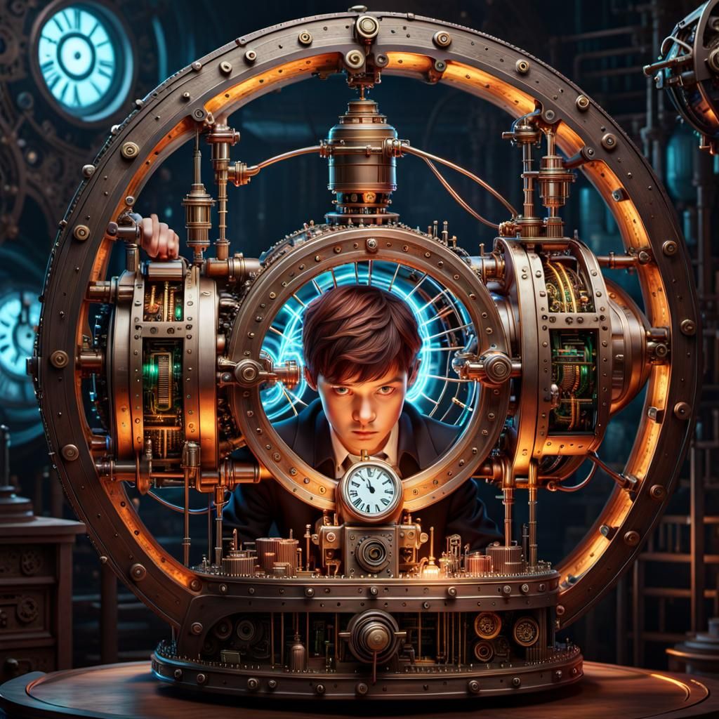 Boy Operates Magical Steampunk Time Machine Capsule