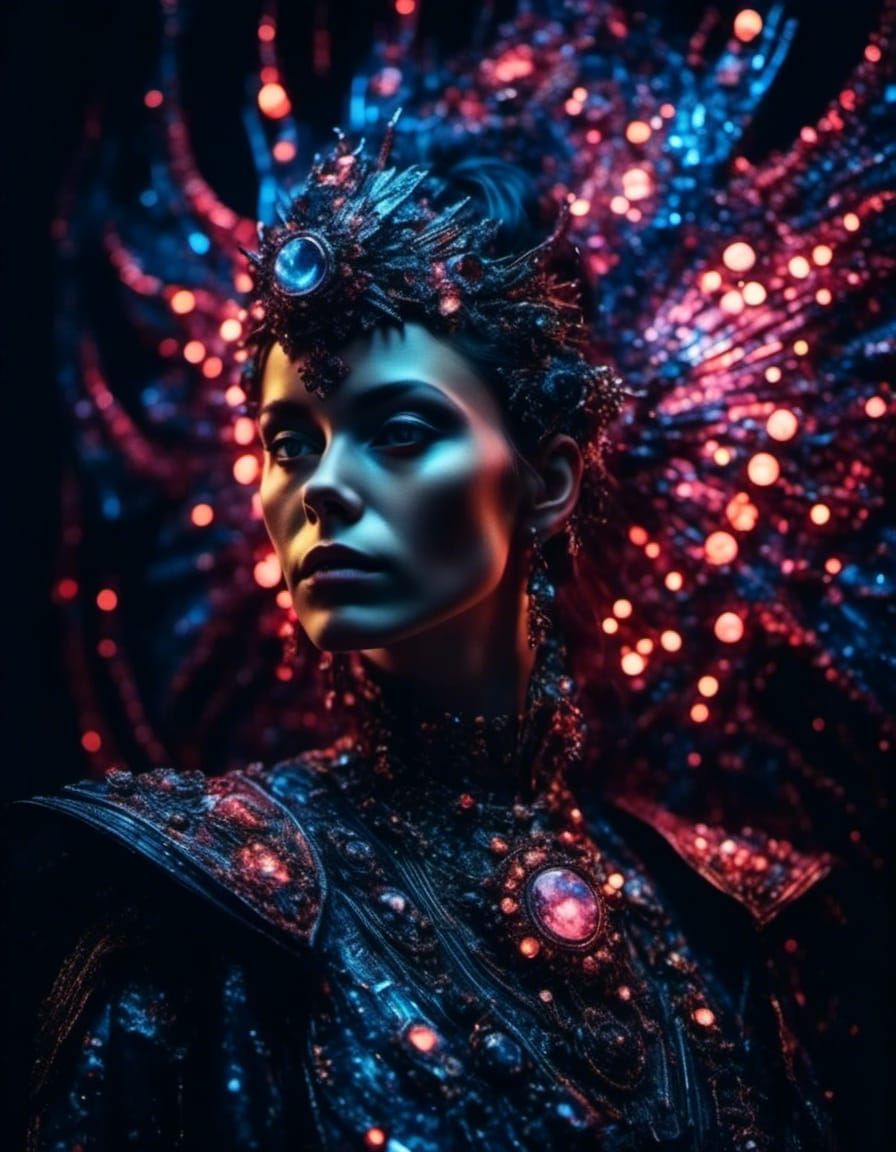 Galactic Goddess Portrait in Dark Fantasy Realism