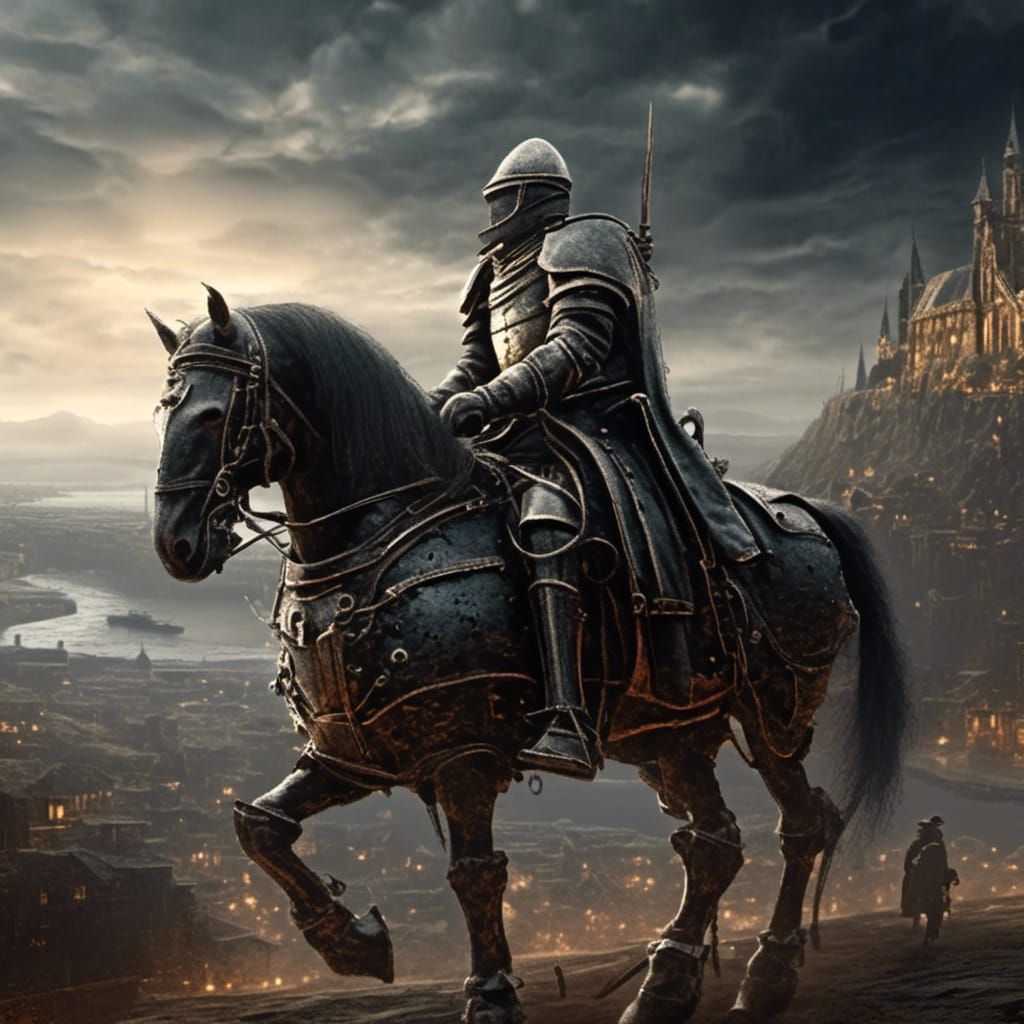 <lora:Nightmare Engine:1.0>  medieval knight in shining armo...