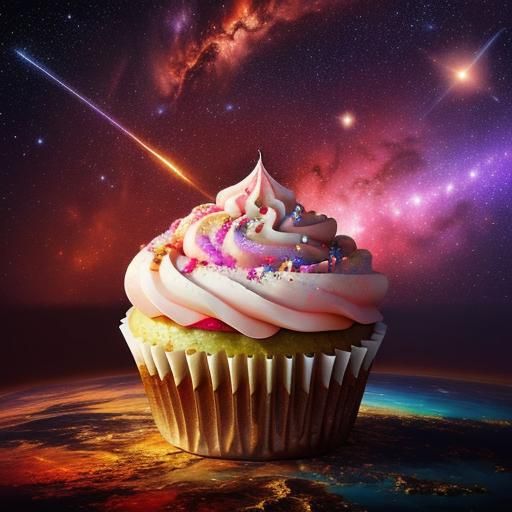 Cupcake in Space: Impasto Brushwork Fantasy