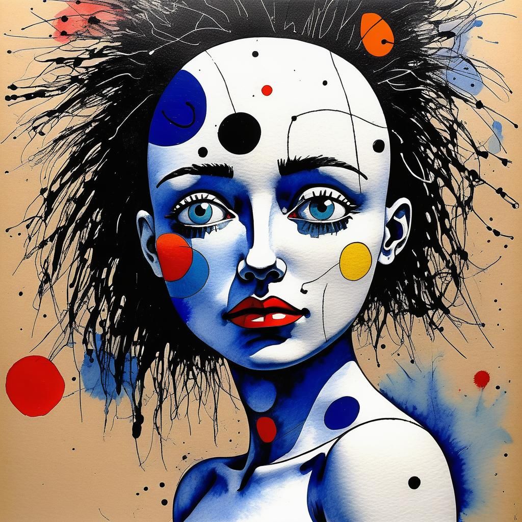 Surreal Woman Portrait in Impressionistic Style