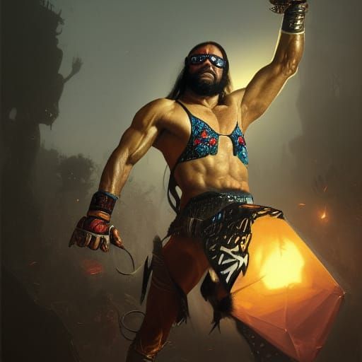 Dark Fantasy Portrait of Macho Man in 8K