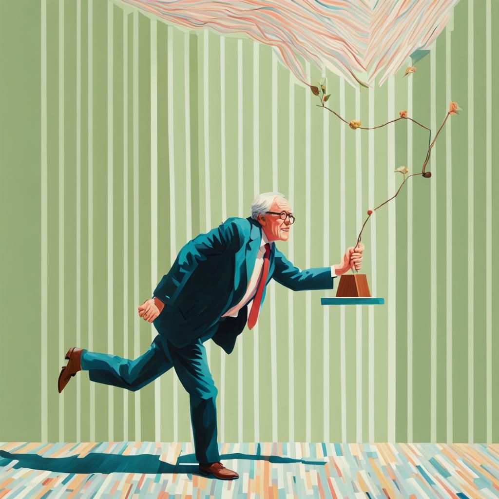 Man with Darwin Award in Hockney Style