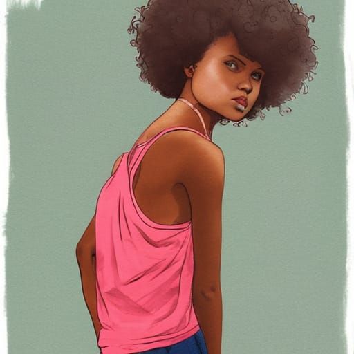 Dreamlike Portrait of Woman in Minimalist Digital Art