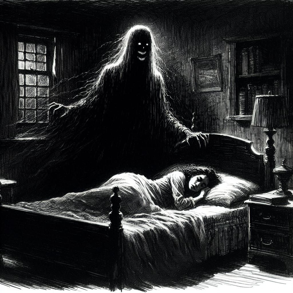 Eerie Shadow Figure Emerges in Bedroom