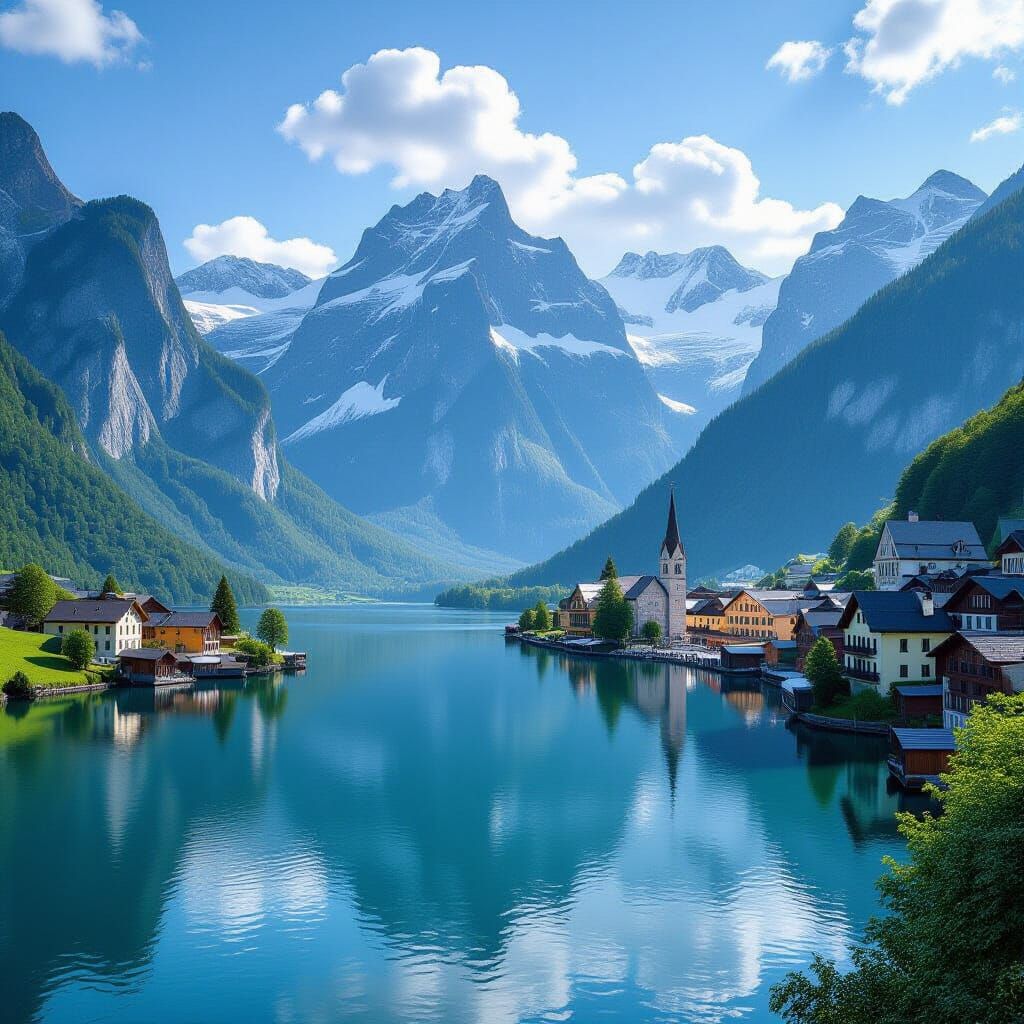 Hyperrealistic Switzerland Landscape in Digital Art Style