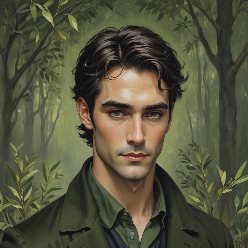 Portrait of a Brown-Haired Man with Green Eyes