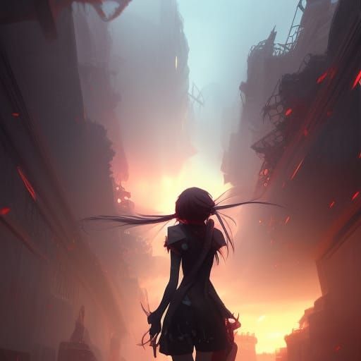 Anime Girl Enters 3D Dark Fantasy World