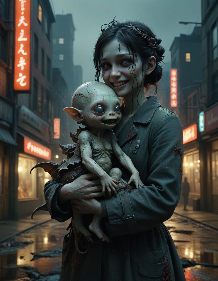 Silent Hill Nurse Cradling Baby Cthulhu