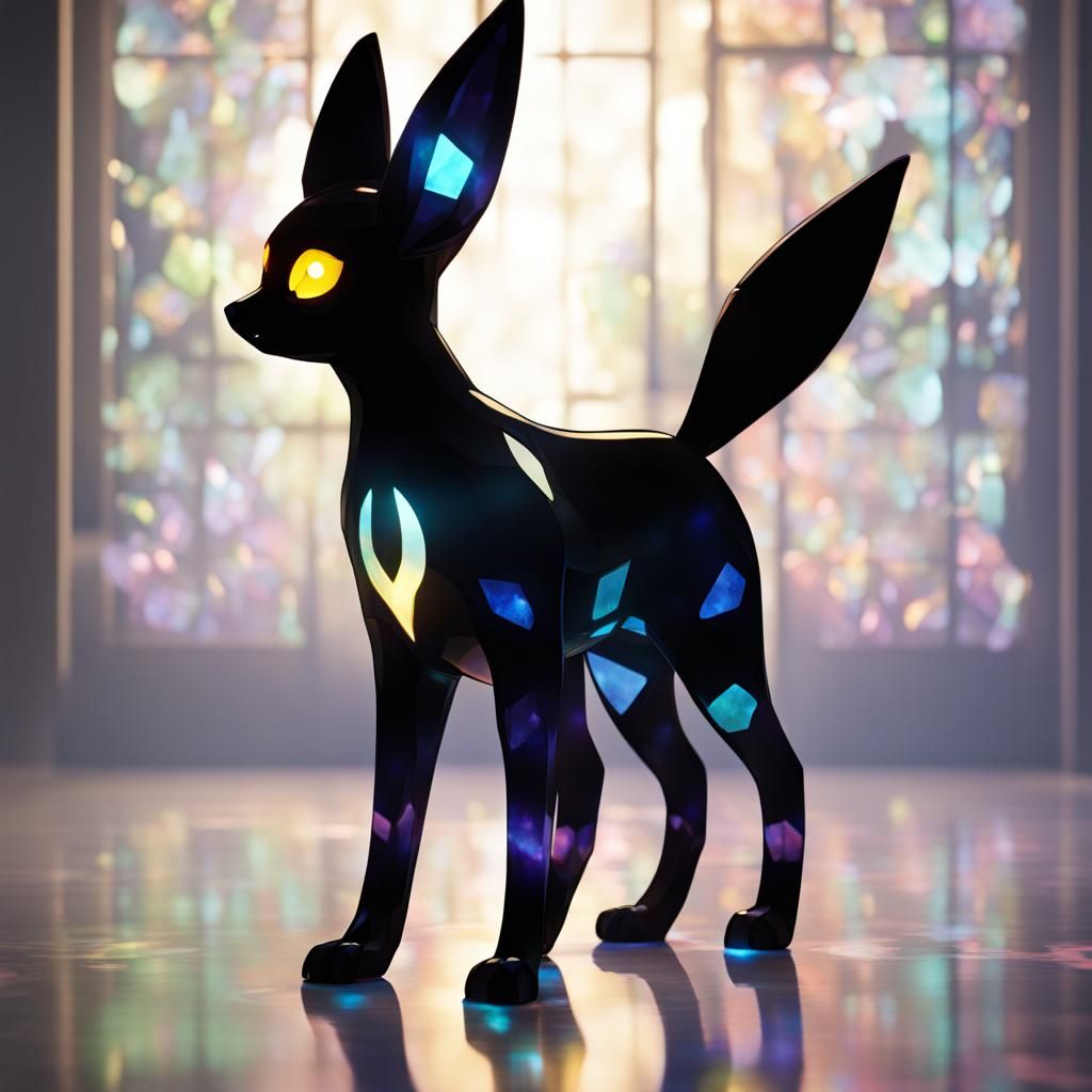 Glowing Crystal Glass Umbreon in the Dark