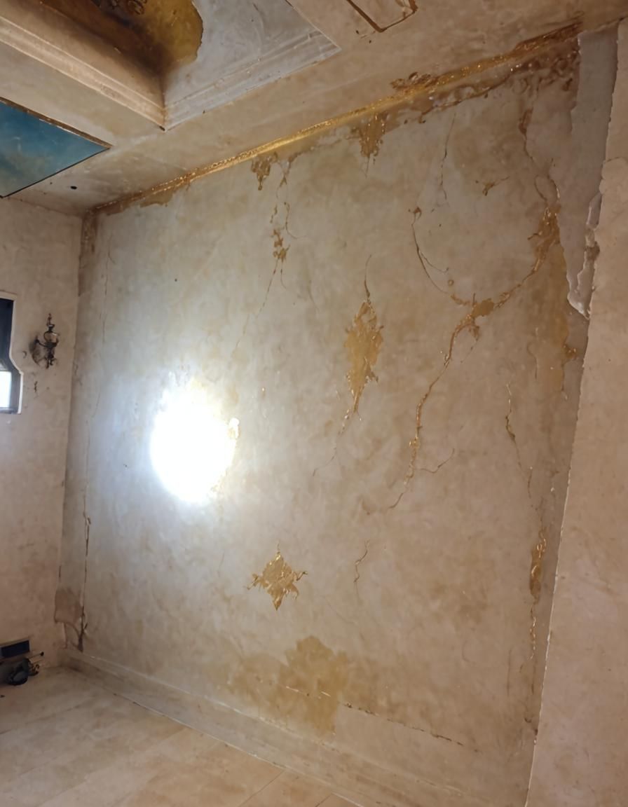 Gold and White Venetian Stucco Wall Texture