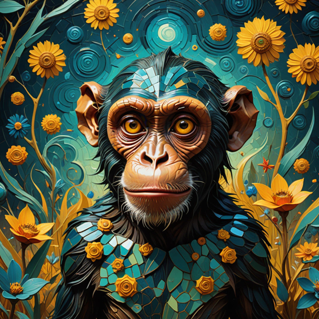 Surreal Monkey in Vibrant Dreamscapes