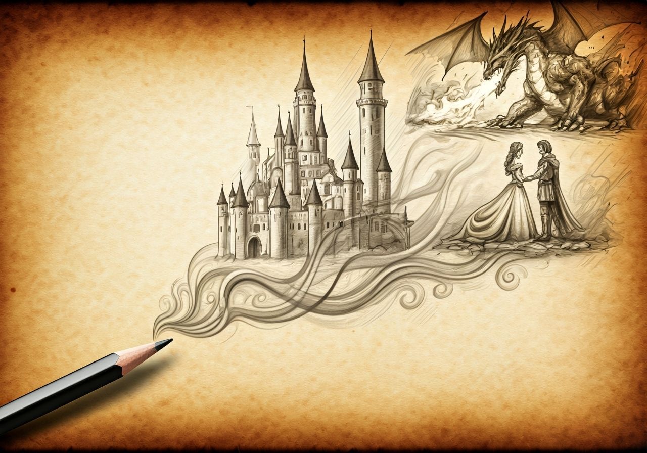 Pencil Sketch Transforms into Smoke and Castle