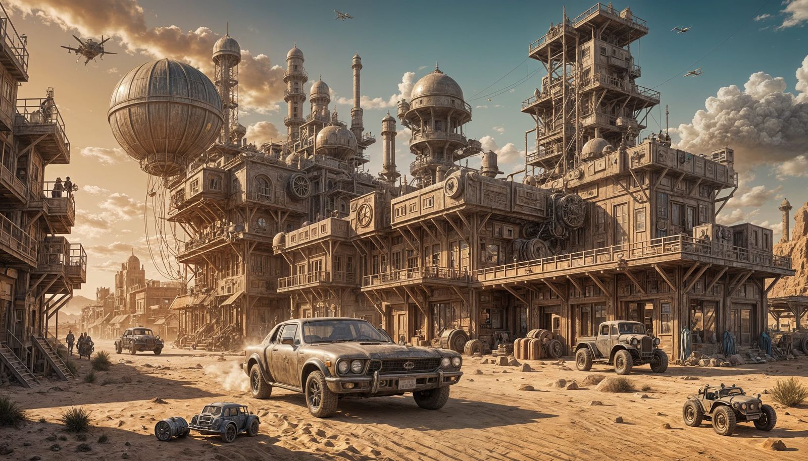 Futuristic Desert Town in the Industrial Age