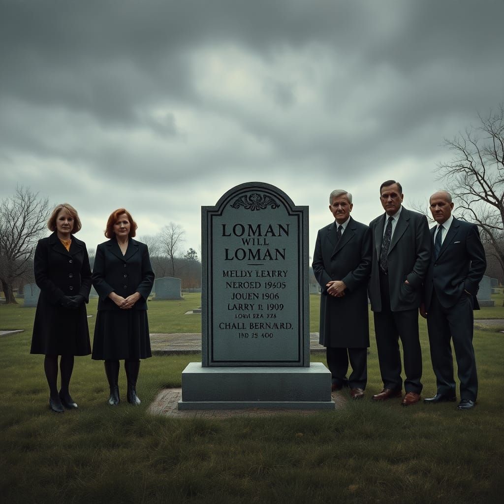 Grieving Family at Willy Loman's Grave