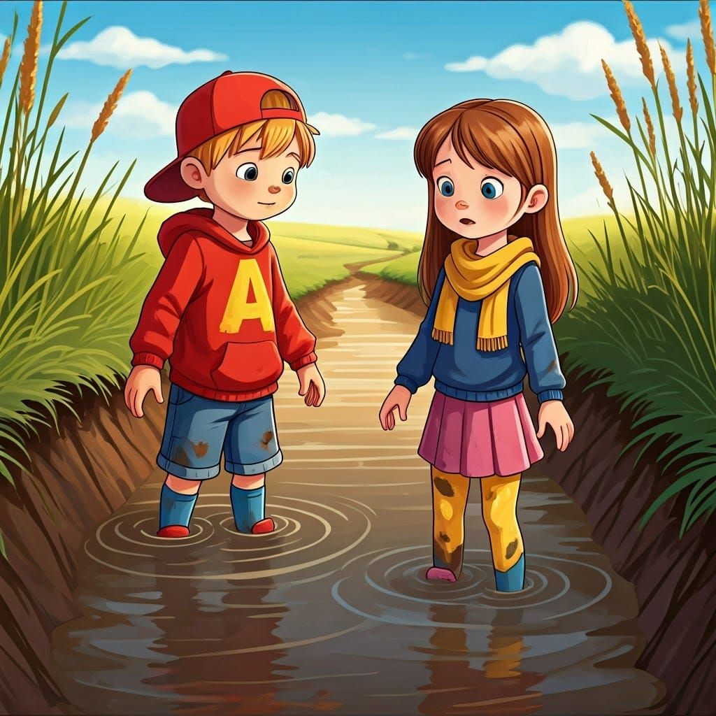 Alvin and Brittany Struggle Through Muddy Ditch