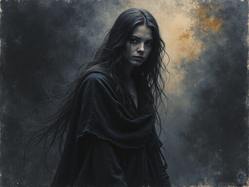 Woman in Mysterious Darkness, Romantic Symbolism