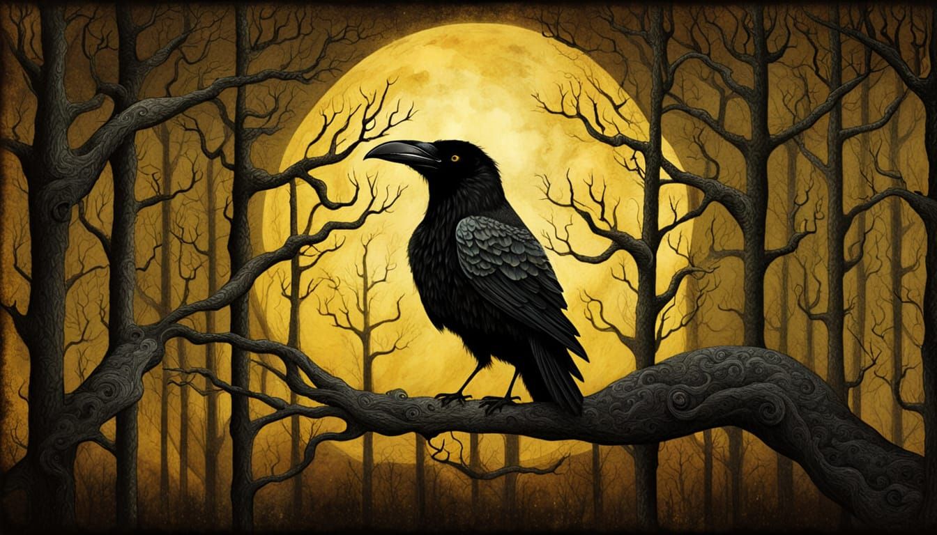 Gothic Raven Nightmare in Dark Fantasy Art