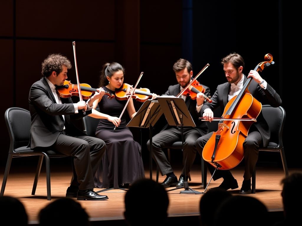 String Quartet Performing Live Music Concert