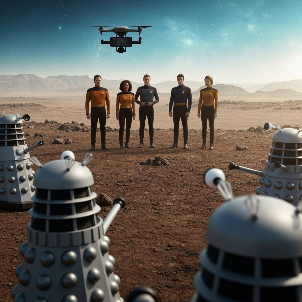 Star Trek Landing Party Meets Daleks