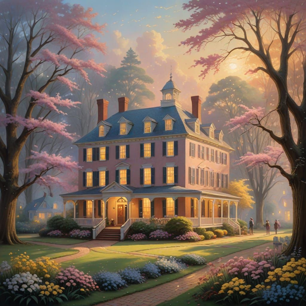 Colonial Williamsburg Fantasy Scene in Ethereal Style