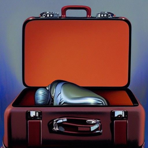 Cash-Filled Suitcase with Dummy, Academic Oil Painting