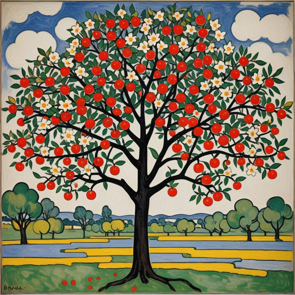 The Flowering Apple Tree by Piet Mondrian, Constructivism, D...