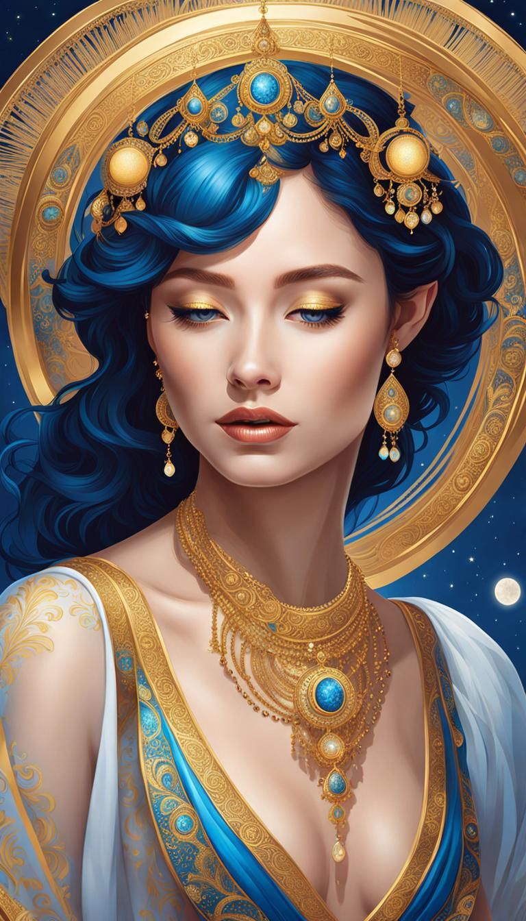 Beautiful Woman in Lunar Opulence Style