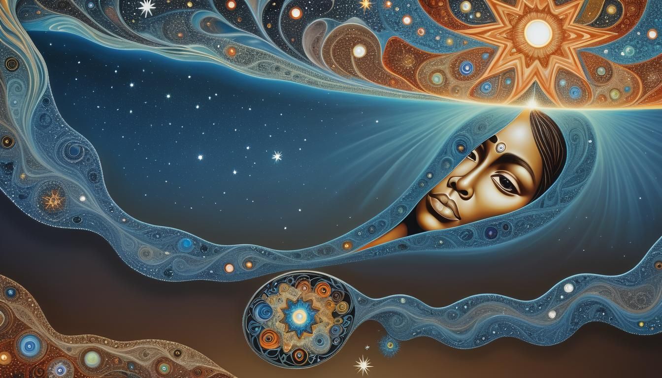 Cosmic Mother: Fractal Aboriginal Art in Impasto Style