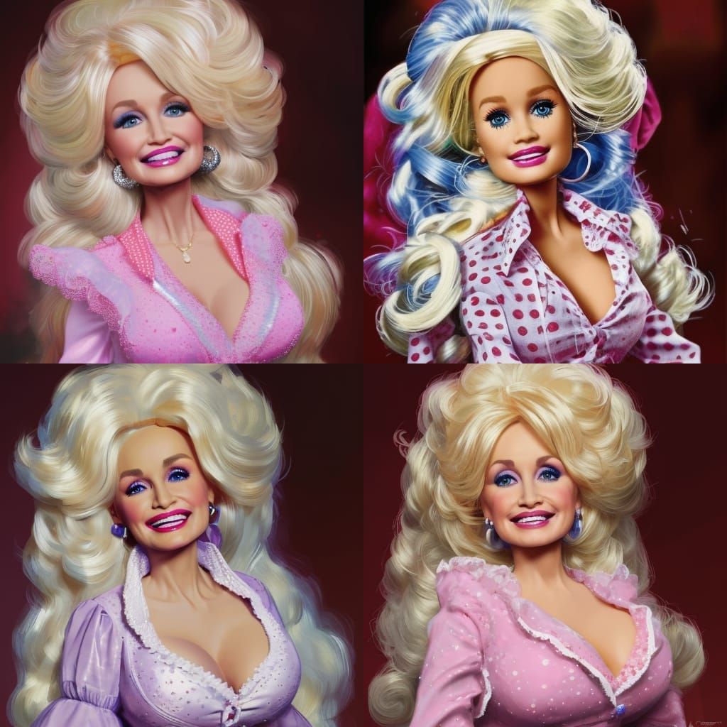 Dolly Parton Barbie Doll Christmas Portrait