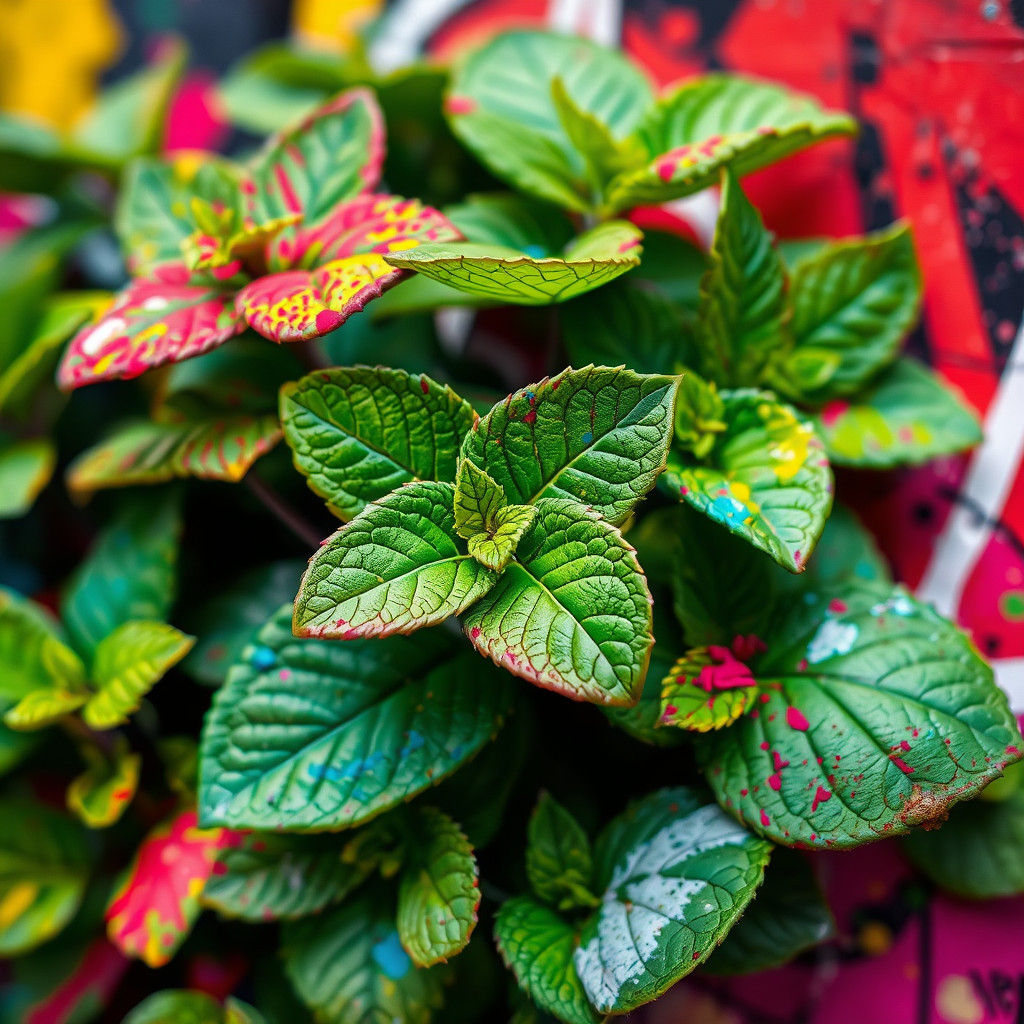 Graffiti Mint Leaves in Street Art Style