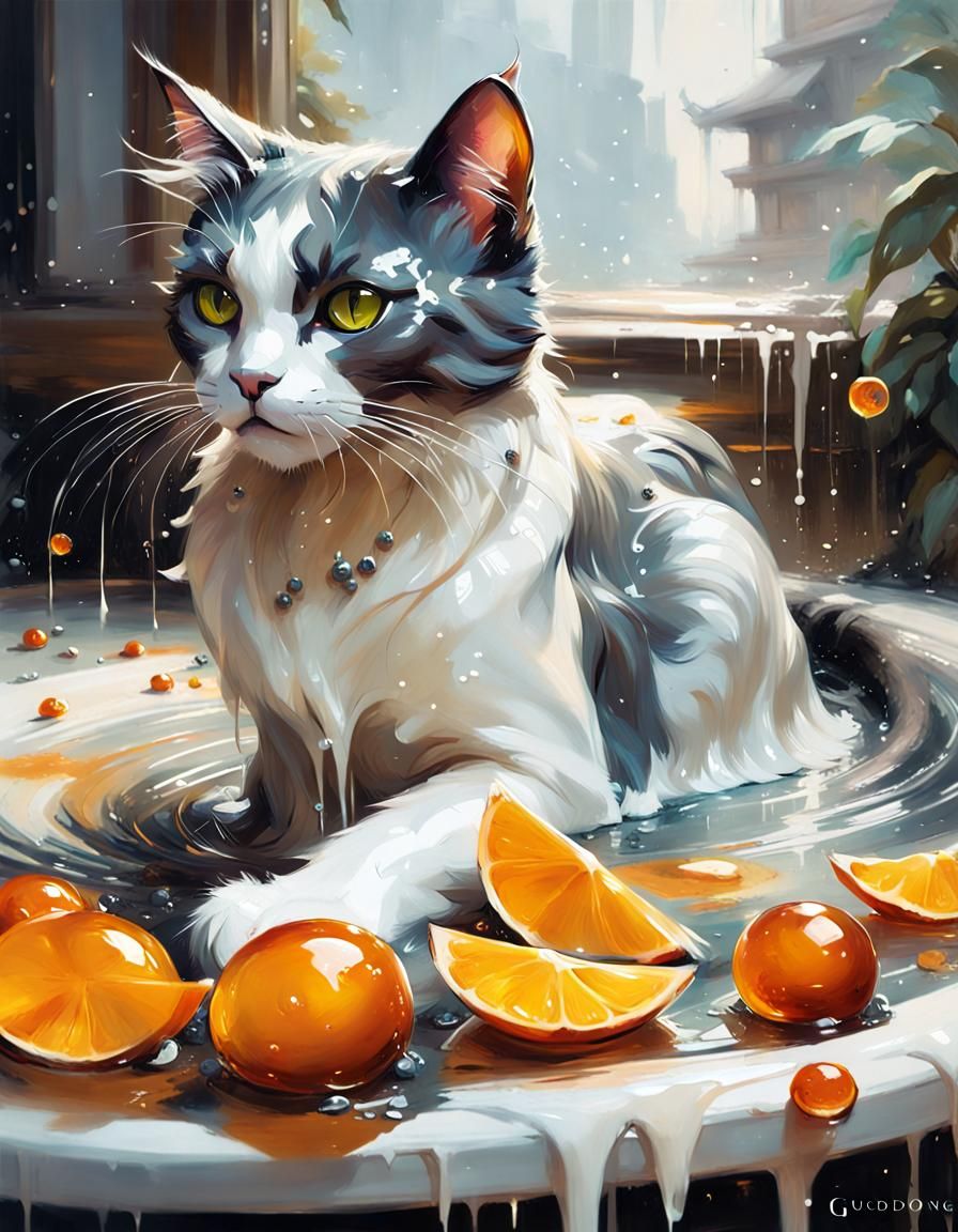 Cat Enchantress in Detailed Fantasy Art
