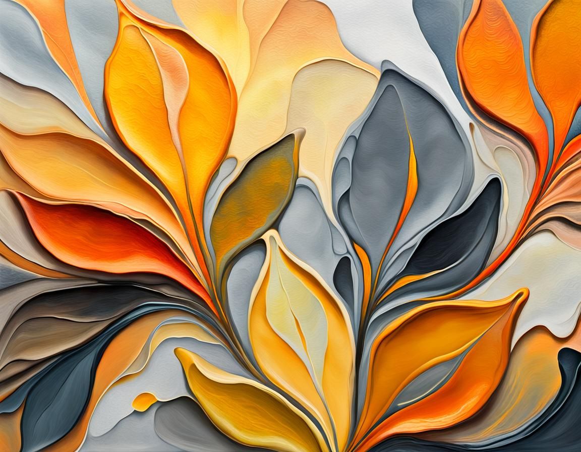 Surreal Abstract Oil Painting of Organic Forms