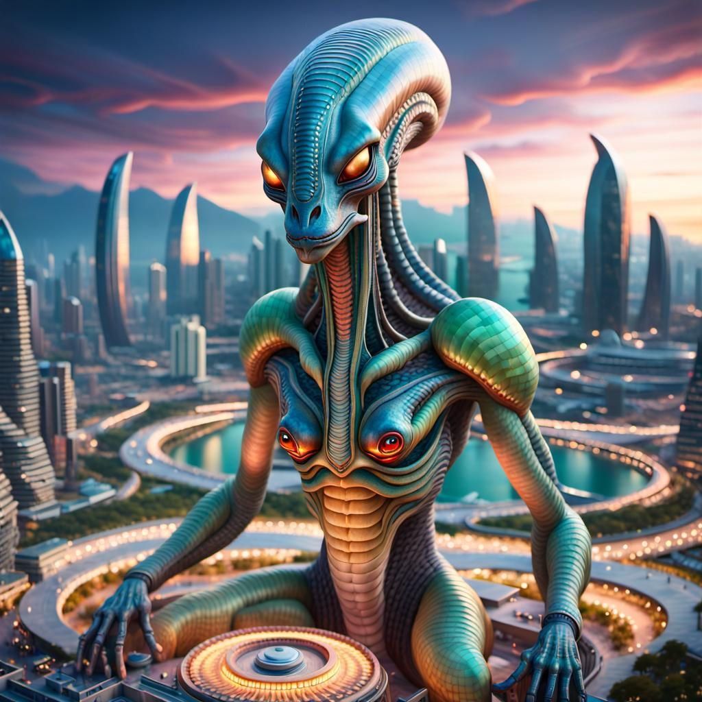 Psychedelic Alien Metropolis: A Gigantic Compound World