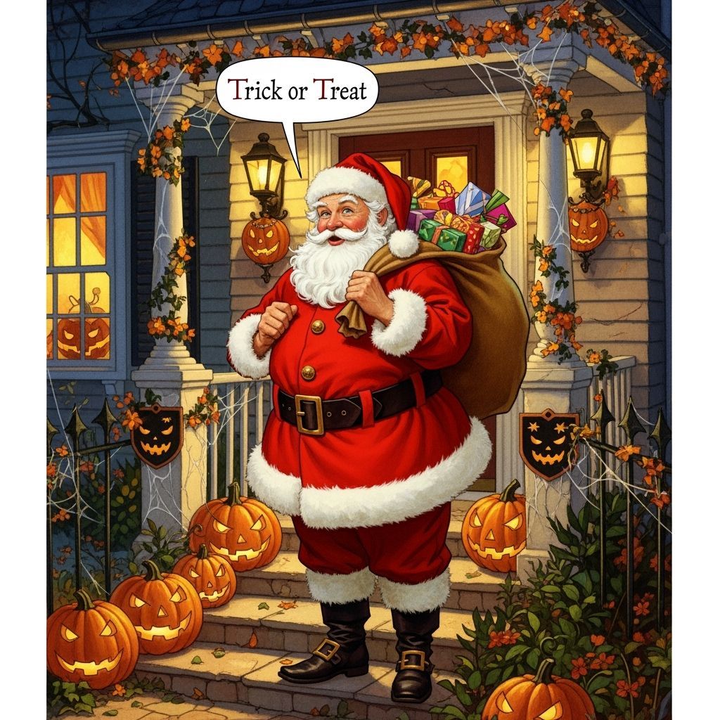 Santa Claus Trick-or-Treating on Halloween