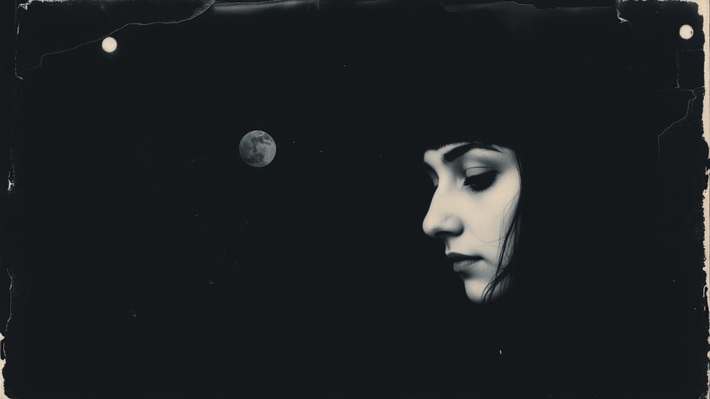 Faded Polaroid of a Tarot Reader Under the Blue Moon