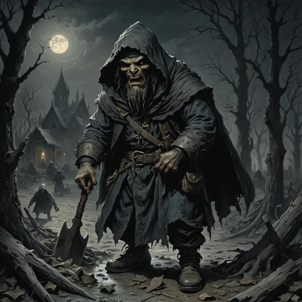 Terrifying Slavic Demon in the Style of Doré