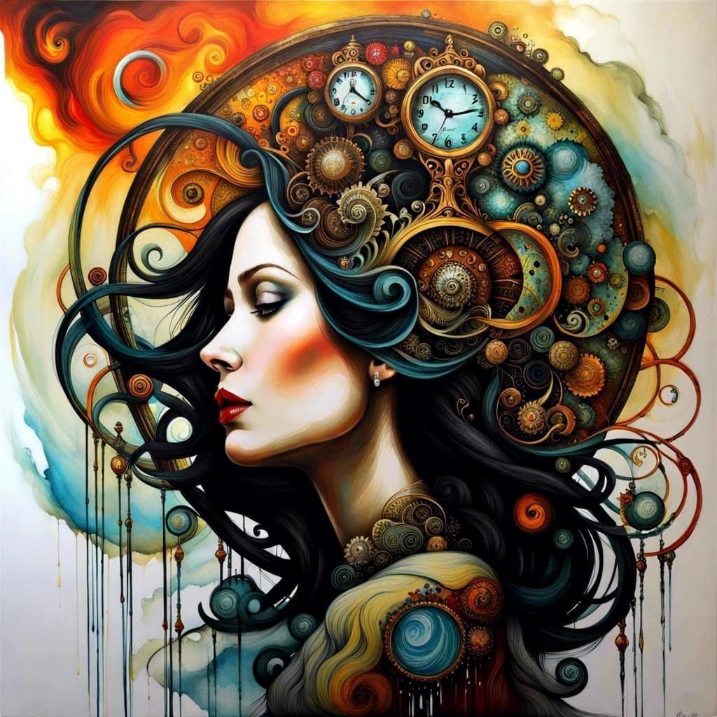 Steampunk Dreamscape: Surreal Double Exposure Portrait