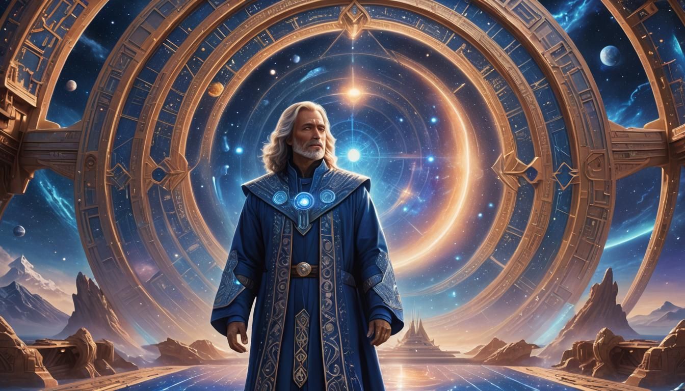 Ethereal Seascape: Ashtar Command Spaceship in Indigo Light