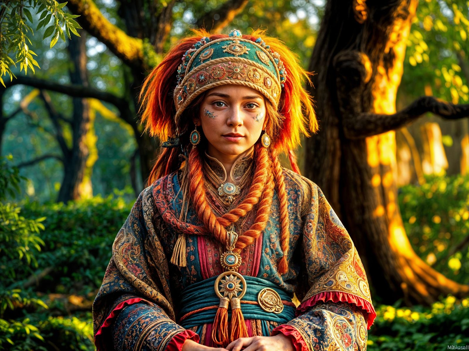 Folklore Character Portrait in Detailed Fantasy Style