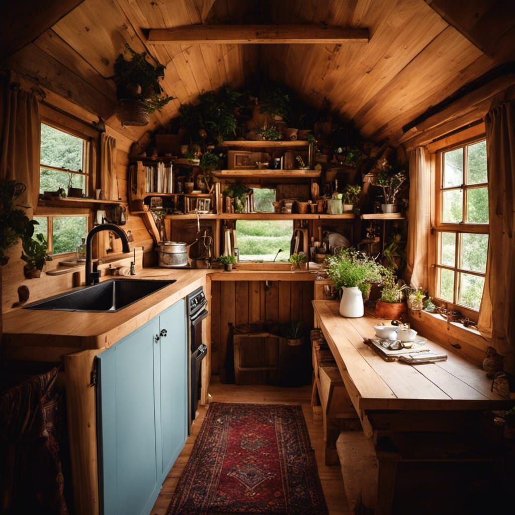 Bohemian Tiny House Inspired by Sculptural Art